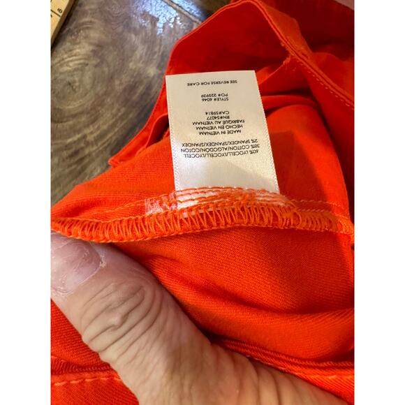 CAbi #6046 Women's Coral Orange Utility Trouser Straight Leg Pants Size 4 - Picture 6 of 11